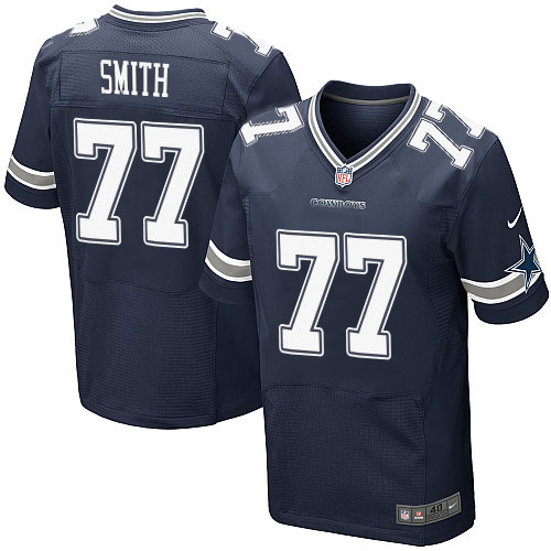 Men's Elite Tyron Smith Nike Jersey Navy Blue Home - #77 NFL Dallas Cowboys